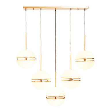 Abira Five Ball Brass Pendant Light