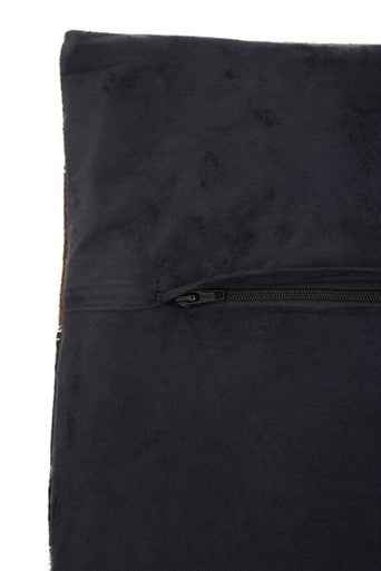 Bosie Safira Neutral Colourblock Hair on Leather Patchwork Cushion