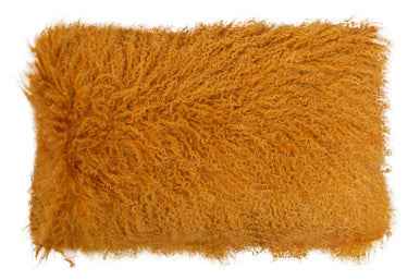 Bosie Mongolian Fur Ochre Rectangular Cushion