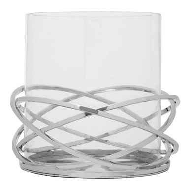 Luna Twist Large Silver Finish Candle Holder