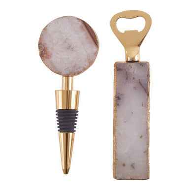 Bowerbird Agata Grey Bottle Opener And Stopper Set