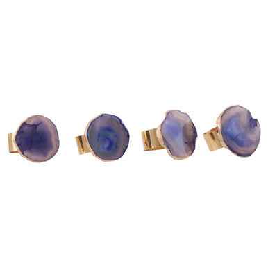 Bowerbird Blue Agate Napkin Rings