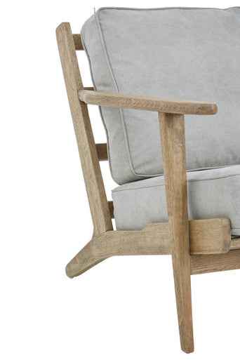 Harry Grey Linen oak frame Armchair
