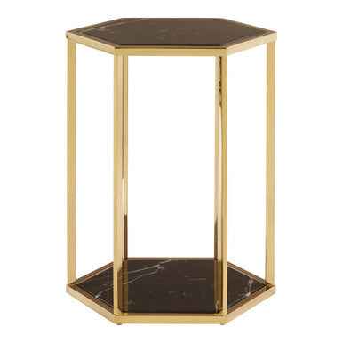 Piermount Black And Gold Finish End Table