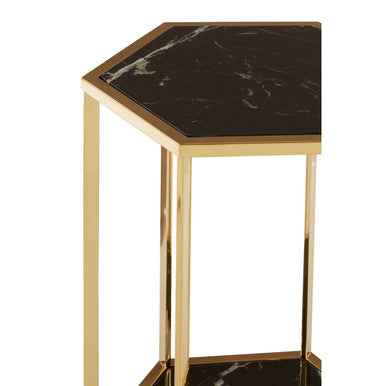 Piermount Black And Gold Finish End Table