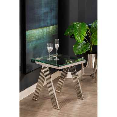 Piermount Clear Glass End Table