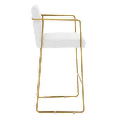 Piermount Mink Velvet And Gold Bar Stool