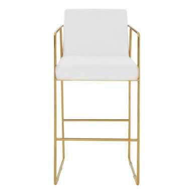 Piermount Mink Velvet And Gold Bar Stool
