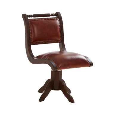 Inca Teak And Brown Swivel Chair