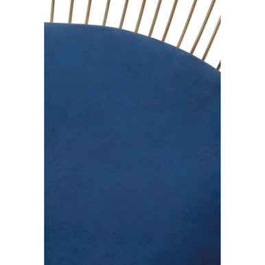 Anzio Navy Blue Velvet And Brushed Gold Chair