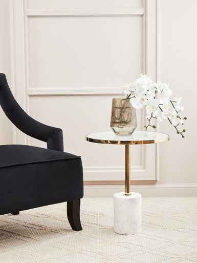 Oria White Marble End Table