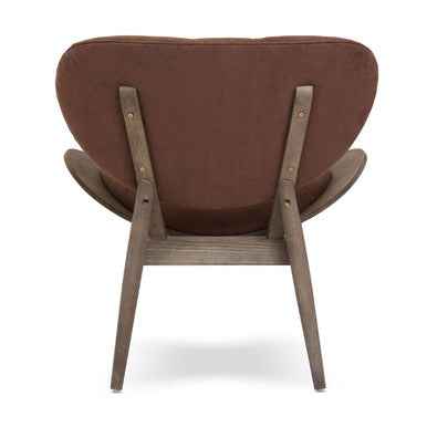 Vinsi Brown Velvet Chair with Dark Elm