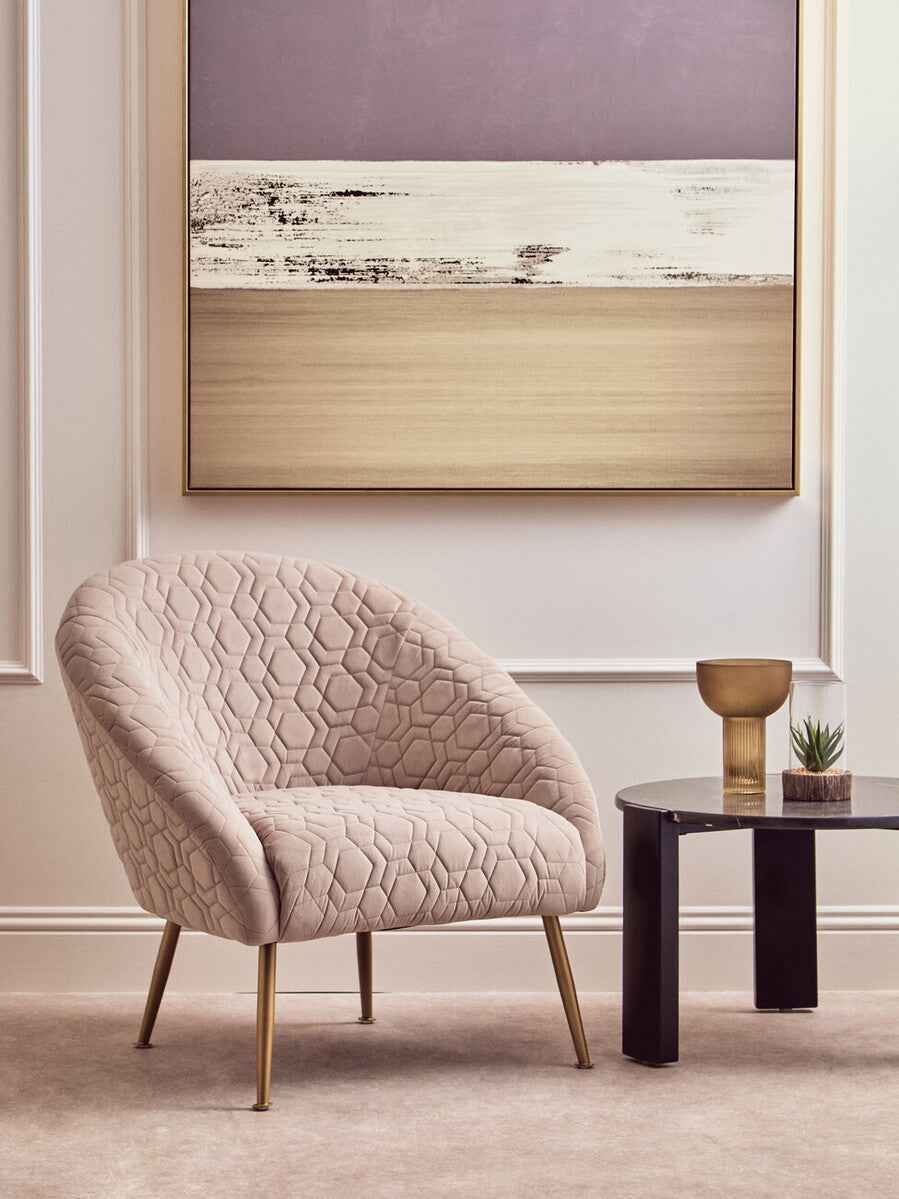 Tania Beige velvet Occasional Chair