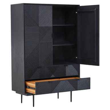 Jakara Black Finish Wooden Cabinet