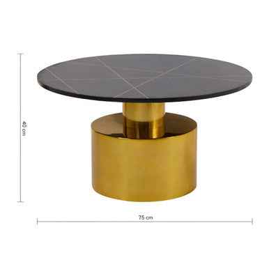 Rabia Coffee Table With Black Marble Top