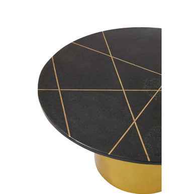 Rabia Coffee Table With Black Marble Top