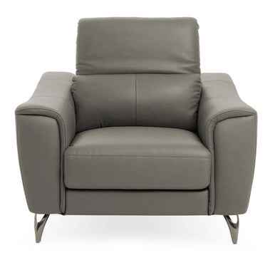 Padua Grey Finish Leather Armchair