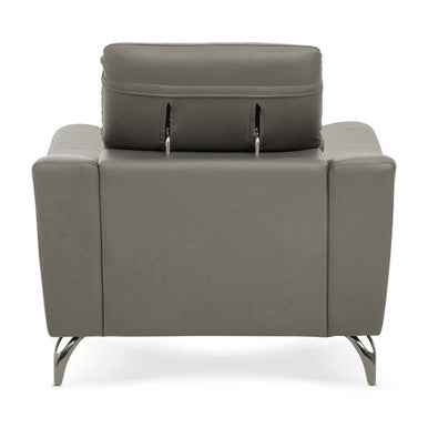 Padua Grey Finish Leather Armchair