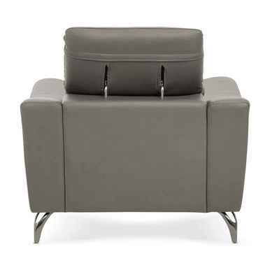 Padua Grey Finish Leather Armchair