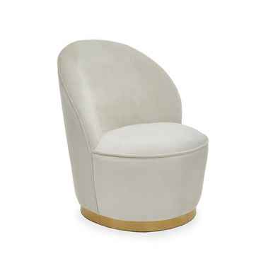 Kids Tamra Cream Velvet Gold Base Chair