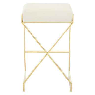 Azalea Ivory And Gold Finish Bar Stool