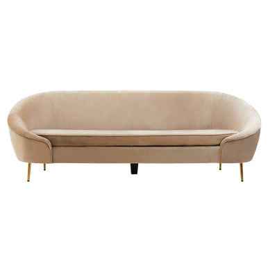 Yasmeen 3 Seat Mink Velvet Sofa