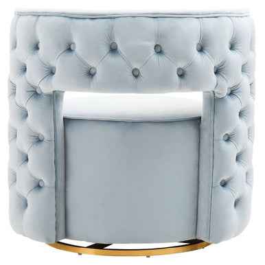 Yasmeen Blue Velvet Swivel Chair