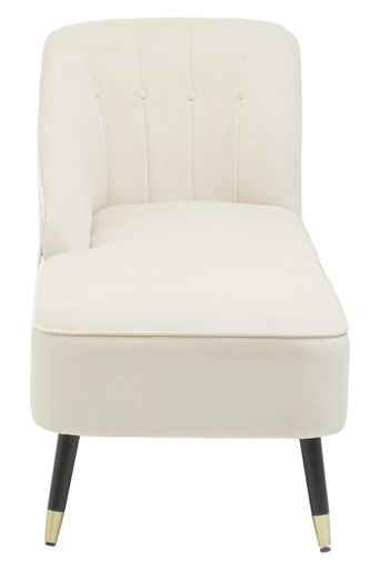 Yvette Cream Velvet Chaise Lounge