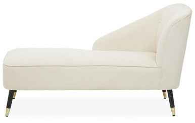 Yvette Cream Velvet Chaise Lounge