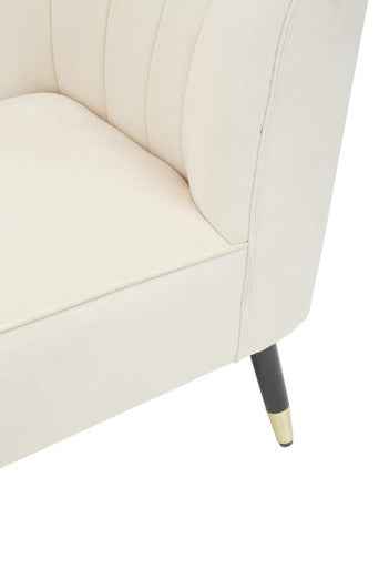 Yvette Cream Velvet Chaise Lounge