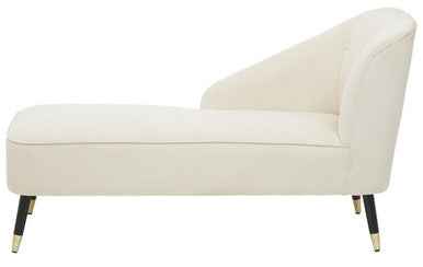Yvette Cream Velvet Chaise Lounge