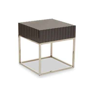 Genoa Grey Hi Gloss Finish Square End Table