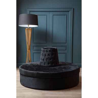 Hartford Black Tufted Round Sofa