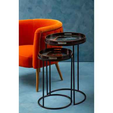 Celina Set Of 2 Nesting Tables with Agate Effect