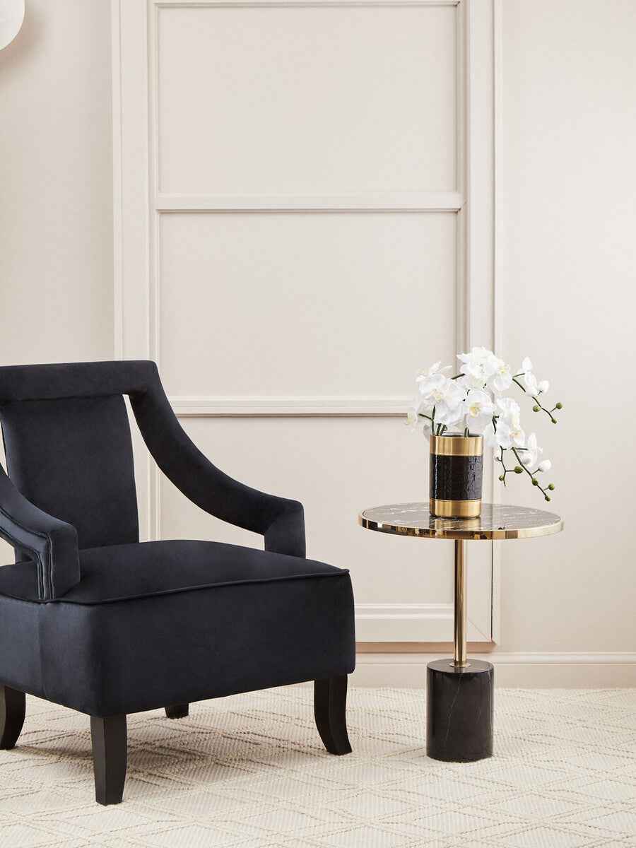 Faye Black Velvet Chair