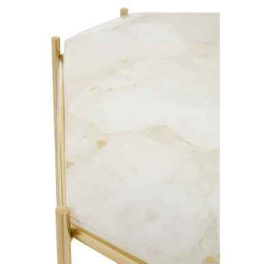 Jaipur White Quartz Side Table