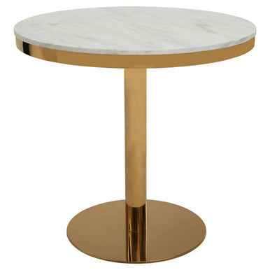 Azalea Round Marble Dining Table With Gold Base
