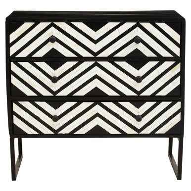 Fusion Three Drawer Chest with Bone Inlay
