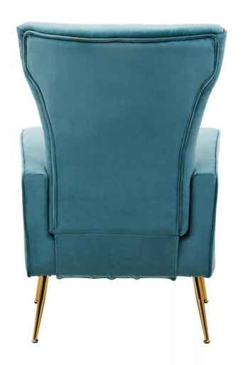Zamora Velvet Accent Chair With Gold Finish Legs