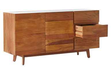 Myan 3 Drawer White Marble Sideboard