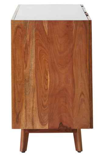 Myan 3 Drawer White Marble Sideboard