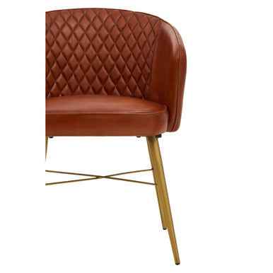 Buffalo Tan Leather Chair With Gold Finish Legs