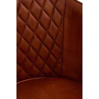 Buffalo Tan Leather Chair With Gold Finish Legs
