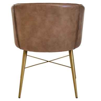 Buffalo Grey Leather Chair With Gold Finish Legs