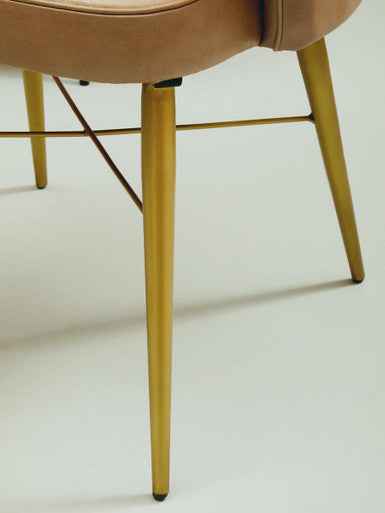 Buffalo Grey Leather Chair With Gold Finish Legs