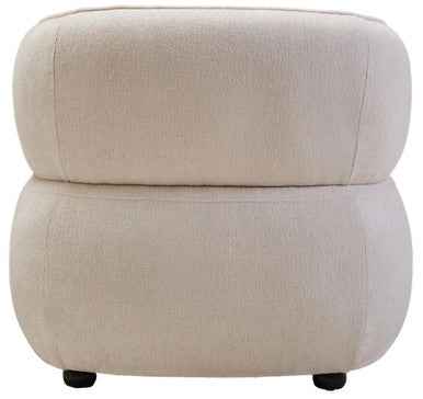 Dasha Textured Chenille Effect Ivory Curve Chair