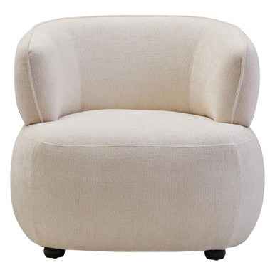 Dasha Textured Chenille Effect Ivory Curve Chair