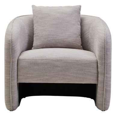 Bilani Grey Linen Effect Curved Chair