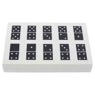 Churchill Games Black and White Rectangular Domino Box