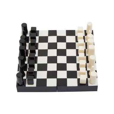 Churchill Games Small Black and White Foldable Chess Set
